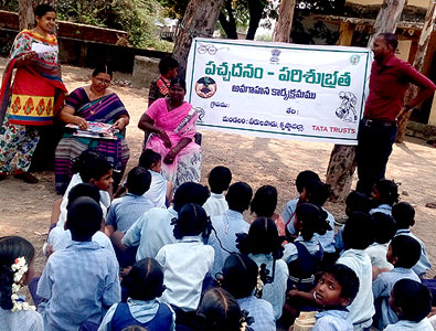 The citizens of tomorrow being taught the importance of hygiene in Jagannadhapuram, Andhra Pradesh