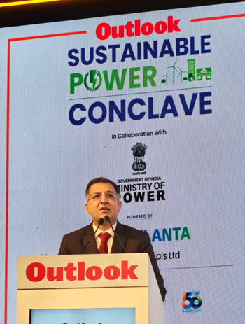 Tata Trusts' CEO, Mr Siddharth Sharma, addresses the Outlook Sustainable Power Conclave 2025.