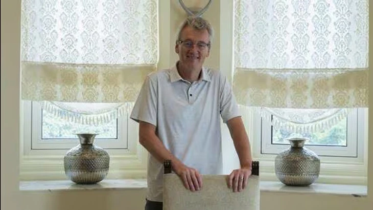  Nobel laureate David MacMillan in an interview with Hindustan Times. (Anshuman Poyrekar/HT Photo) 