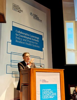 Siddharth Sharma, CEO of Tata Trusts, addresses the Global Learning Collaborative for Health Systems Resilience (GLC4HSR) Annual Conclave 2025 in New Delhi. Siddharth Sharma, CEO of Tata Trusts, addresses the Global Learning Collaborative for Health Systems Resilience (GLC4HSR) Annual Conclave 2025 in New Delhi.