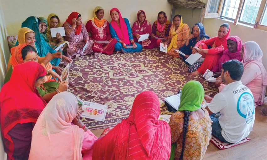 A meeting being held in Hared village in Himachal Pradesh’s Kangra district ahead of a rally to push the message on water, sanitation and hygiene.