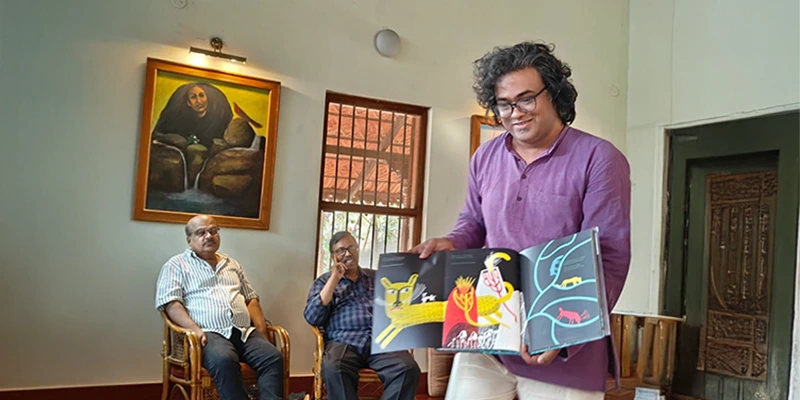 Thejaswi Shivanand sharing about Children’s Literature on first day of the workshop