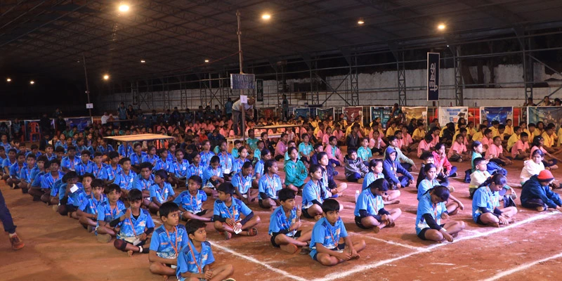 Various sports activities being held in the annual sports festival for the Grassroots Kreedakul Programme
