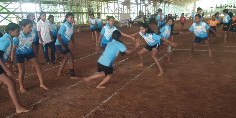 Various sports activities being held in the annual sports festival for the Grassroots Kreedakul Programme