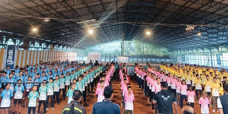 Various sports activities being held in the annual sports festival for the Grassroots Kreedakul Programme