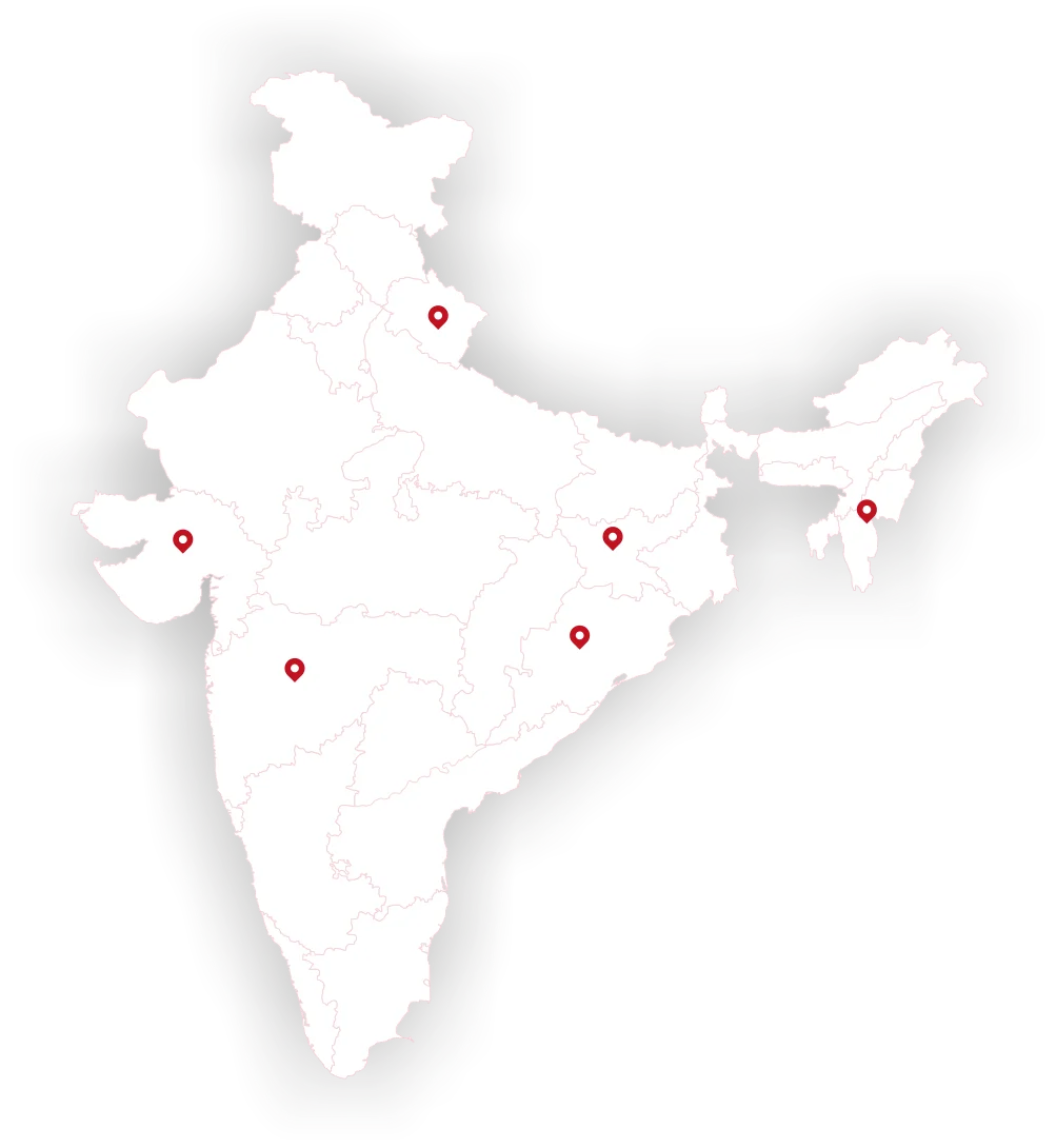 Map showing the sports impact footprint across India
